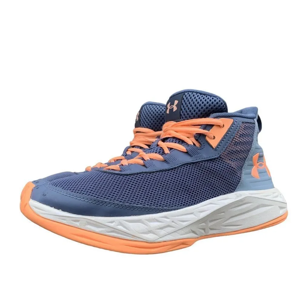 Under Armour Youth Utility Blue Orange Jet Basketball Shoes Sneakers Size 6